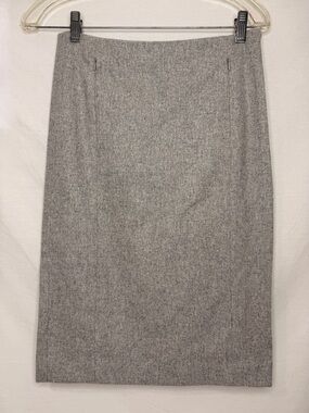 Ralph Ralph Lauren Skirt Size 2 Gray Knee Length Wool Blend Zipped Pockets